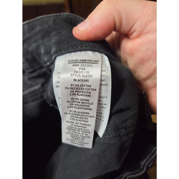 Good American ALWAYS FITS GOOD LEGS SKINNY JEANS in black 165 sz 00-4 - Picture 4 of 5